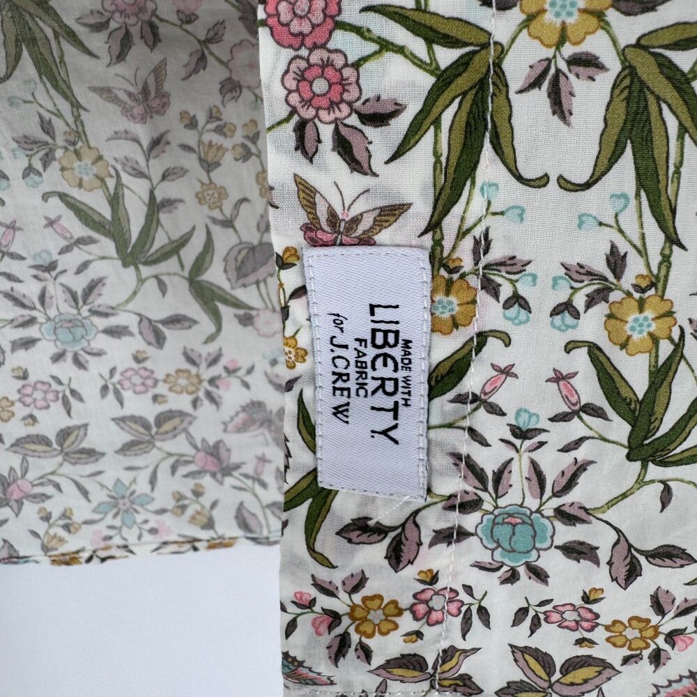 J.Crew Liberty Fabric Floral Shirt Womens 10 Classic Fit Button Down Cotton - Picture 8 of 9